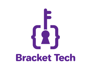 Bracket - Violet Bracket Keyhole logo design