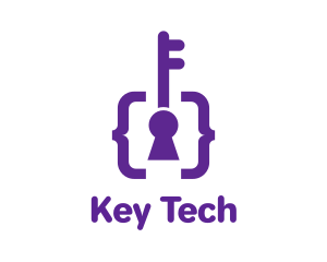 Violet Bracket Keyhole logo design