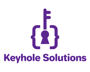 Keyhole - Violet Bracket Keyhole logo design