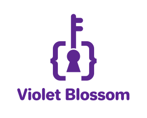 Violet Bracket Keyhole logo design