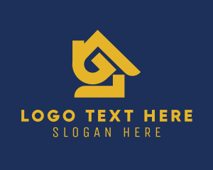 Leasing - Golden House Real Estate logo design