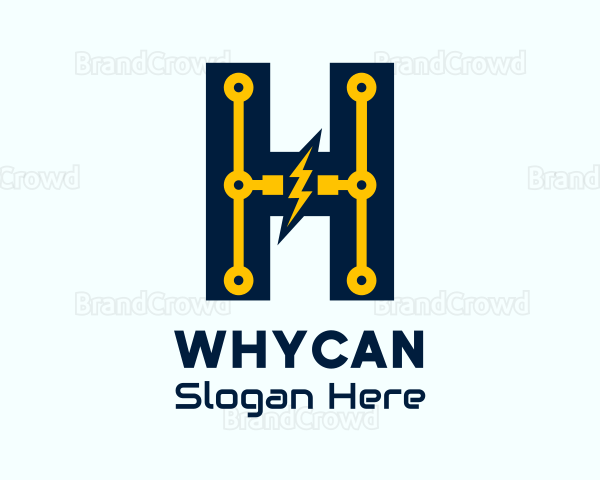 Electric Circuit Letter H Logo