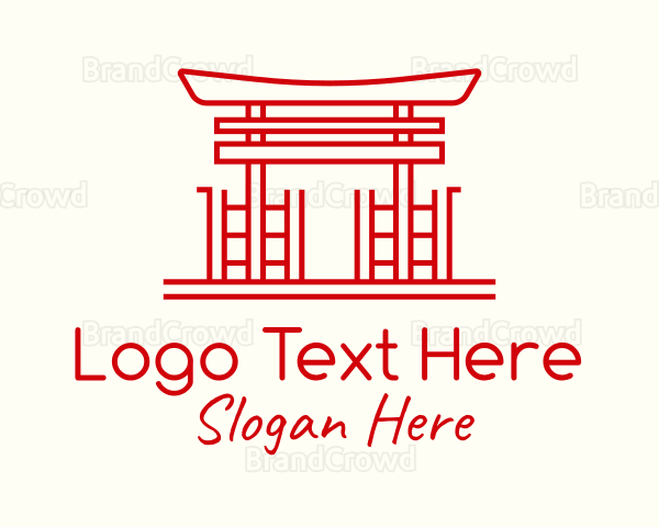Japanese Shrine Landmark Logo