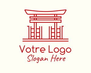 Japanese Shrine Landmark Logo