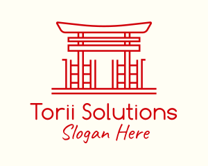 Torii - Japanese Shrine Landmark logo design