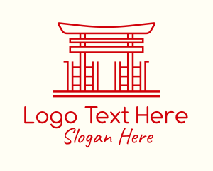 Kyoto - Japanese Shrine Landmark logo design