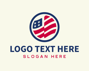 Heritage - American Flag Veteran logo design