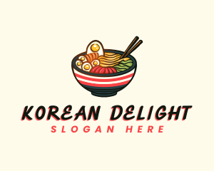 Korean Food Bibimbap logo design