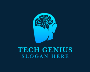 Genius Human Brain logo design