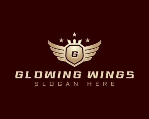 Crown Wings Crest logo design