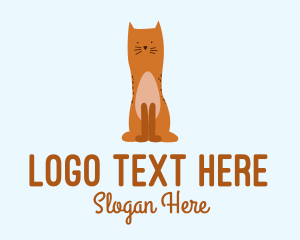 Orange Cat - Playful Cat Pet logo design