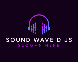 Sound Headphones DJ logo design