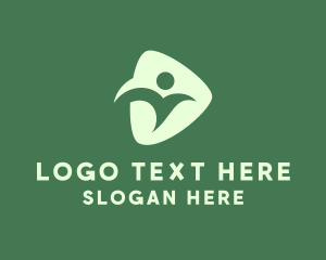 Human Shape - Health Care Person logo design