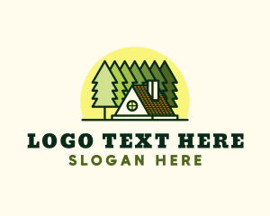 Rest House - Cabin Tree Camping logo design