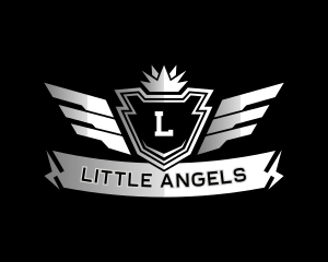 Aviation - Shield Crown Wings logo design