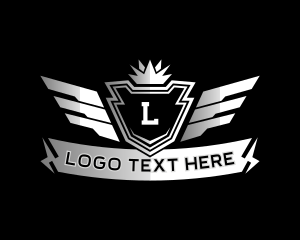 Pilot - Shield Crown Wings logo design
