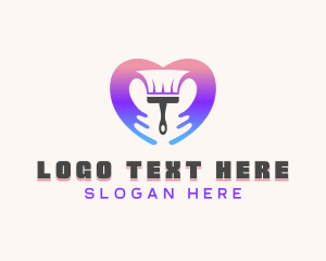 Heart - Paint Brush Heart logo design