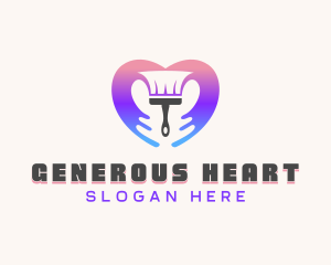 Paint Brush Heart logo design