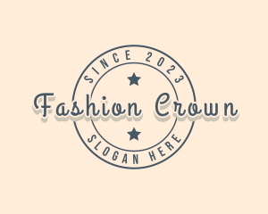 Fashion Script Round Business logo design