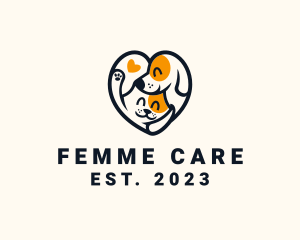 Dog Cat Pet Care logo design