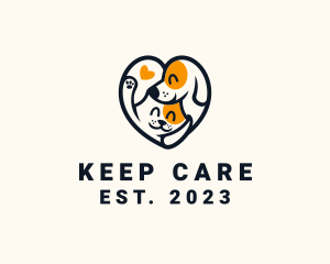 Dog Cat Pet Care logo design