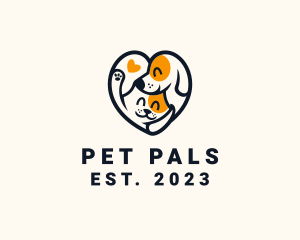 Dog Cat Pet Care logo design