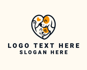 Dog Cat Pet Care Logo