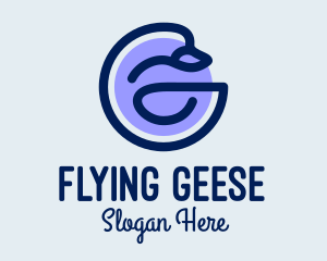 Geese - Monoline Duck Bird logo design