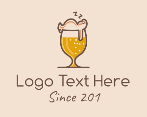 Beer - Sleeping Beer Glass logo design