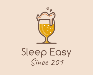 Sleeping Beer Glass  logo design