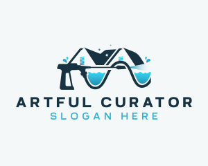 Pressure Washer Cleaning logo design