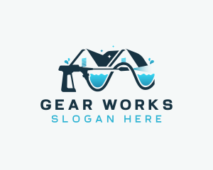 Pressure Washer Cleaning logo design