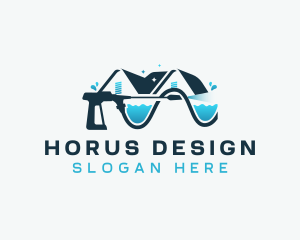 Pressure Washer Cleaning logo design