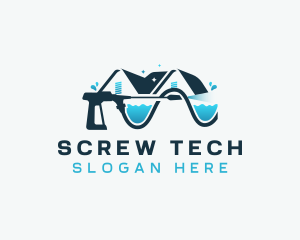 Pressure Washer Cleaning logo design