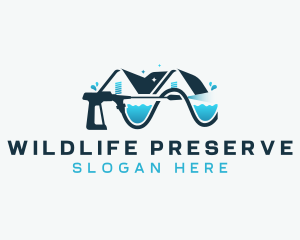 Pressure Washer Cleaning logo design