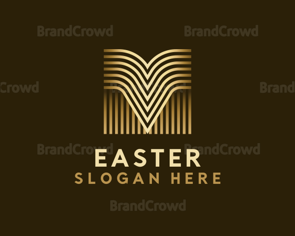 Luxury Golden Letter M Logo