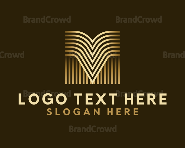 Luxury Golden Letter M Logo