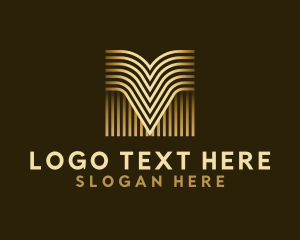 Gold And Purple - Luxury Golden Letter M logo design