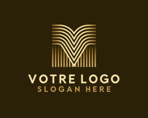 Luxury Golden Letter M Logo