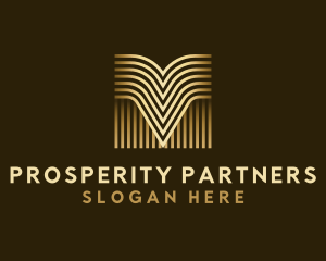 Wealth - Luxury Golden Letter M logo design
