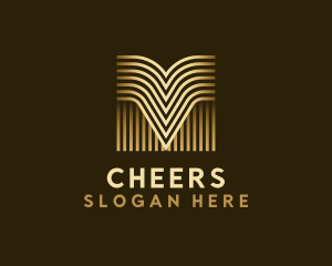 Luxury Golden Letter M logo design