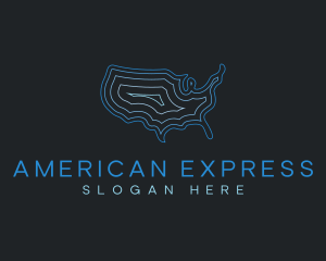 USA Topography Map logo design