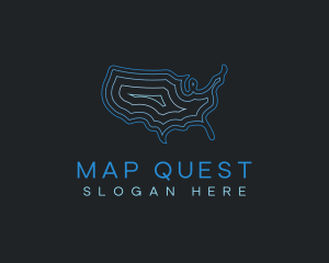 USA Topography Map logo design