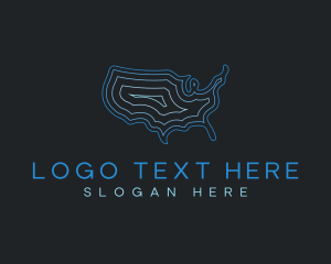 System - USA Topography Map logo design
