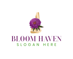 New Hampshire Flower Plant logo design