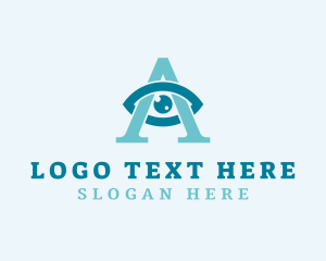 Teal - Eye Clinic Letter A logo design