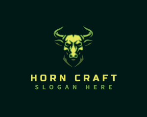Bull Horn Animal logo design