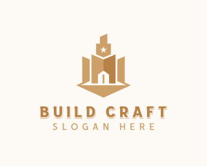 Skyscraper Building Construction logo design