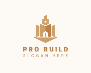 Skyscraper Building Construction logo design