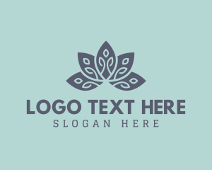 Pamper - Lotus Leaf Spa Massage logo design